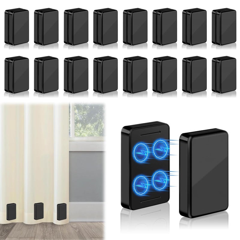 ANGAR 32pcs Outdoor Curtain Weights, Upgraded Heavier-Duty Waterproof Curtain Magnets Weights Outdoor, for Home Patio Drapery, Shower, Flags, Tablecloth to Stop Heavy Wind, Black - Image 1